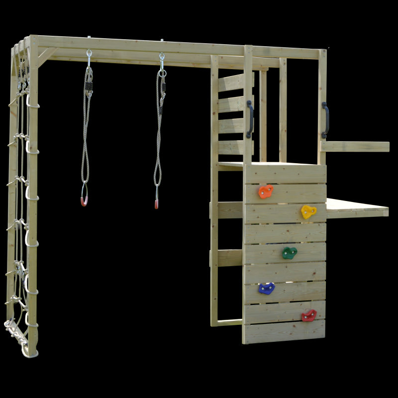 Casuta Nordic Adventure House cu loc pentru nisip, tobogan, leagan dublu, modul sport, Wendi Toys